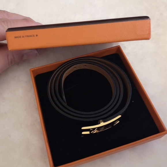 Hermes 3 tours leather bracelet Vintage authentic - Picture 1 of 5